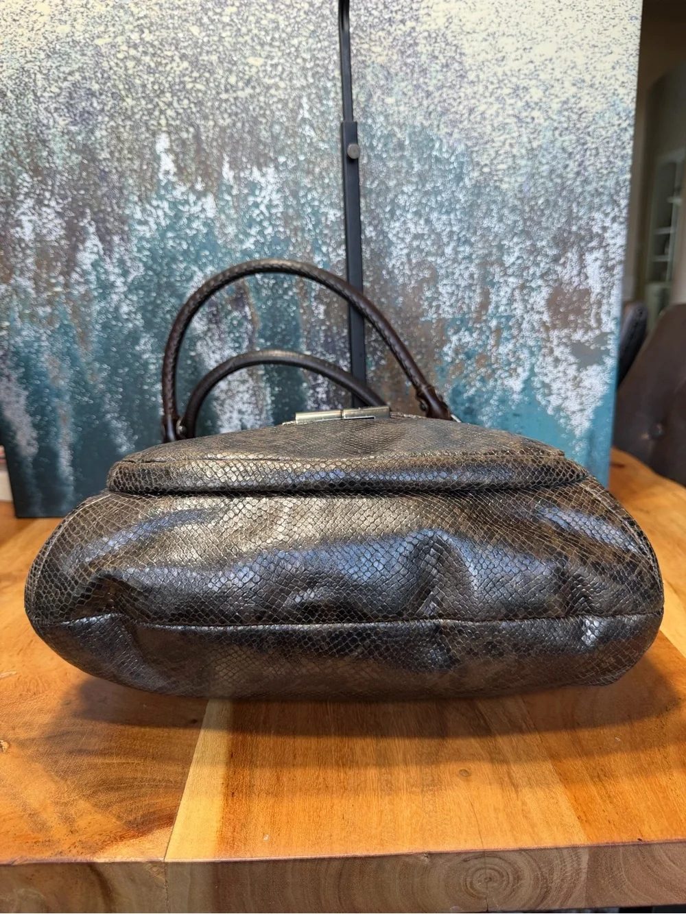 Coach Old Money 2011 Kristin Python Embossed Leather Tote Bronze
